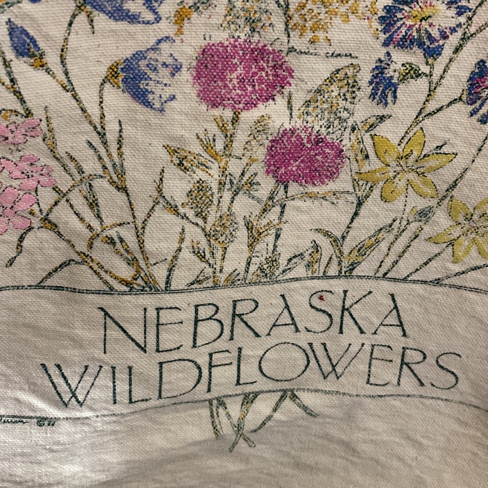 Vintage 1988 VGUC “Nebraska Wildflowers “ Tote Bag!! - Picture 3 of 7